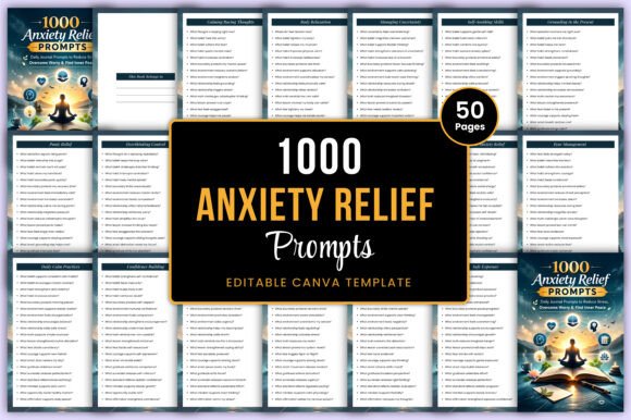 1000 Anxiety Relief Prompts Canva Kdp: A Practical Guide to Emotional Balance