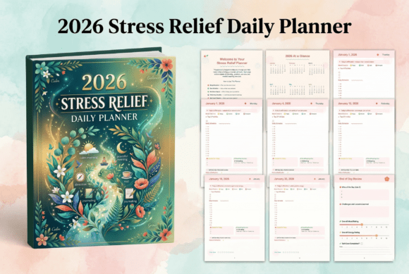 🧠2026 Stress Relief Daily Planner🌸✨ – A Game-Changer for Adult Women with ADHD