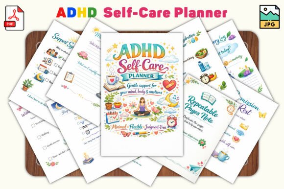 ADHD Self-Care Planner: A Gentle Guide to Nurturing Your Mind and Body