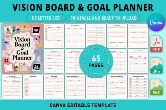 Editable Vision Board Goal Planner: A Comprehensive Tool for Goal Setting and Personal Development