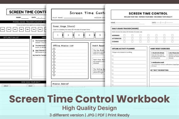 Screen Time Control Journal KDP Interior