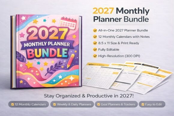 Stay Organized and Plan Ahead with the 2027 Monthly Planner Bundle
