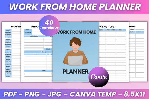 Work from Home Planner Kdp Interior